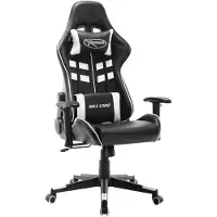 vidaXL Gaming-Stuhl Schwarz und Weiß Kunstleder