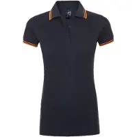 Sol SOLs 00578 | Damen Polo Shirt Pasadena - Farbe: French Navy/Neon Orange - Größe: M