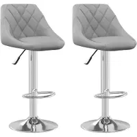 vidaXL Barhocker 2 Stk. Hellgrau Samt