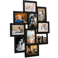 vidaXL Collage Bilderrahmen für 10x13x18 cm Fotos Schwarz MDF