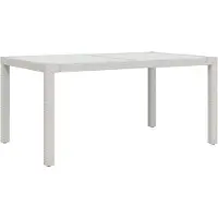 vidaXL Gartentisch 150x90x75 cm Gehärtetes Glas Poly Rattan Weiß