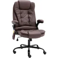 vidaXL Bürostuhl mit Massagefunktion Dunkelbraun Wildleder-Optik
