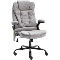 vidaXL Bürostuhl mit Massagefunktion Hellgrau Wildleder-Optik