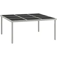 vidaXL Garten-Esstisch 170x170x74,5 cm Glas und Stahl