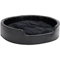 vidaXL Hundebett Schwarz 79x70x19 cm Plüsch und Kunstleder