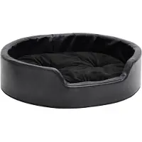 vidaXL Hundebett Schwarz 69x59x19 cm Plüsch und Kunstleder
