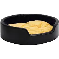 vidaXL Hundebett Schwarz-Gelb 99x89x21 cm Plüsch und Kunstleder