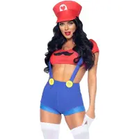 Leg avenue Sexy Kostãoem Mario Bros Rot/Blau M