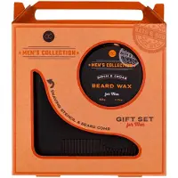 Accentra Männer Geschenk Pflege Set Rasur "Bartwachs & 2in1 Tool Bartkamm | Schablone