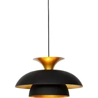 QAZQA Moderne runde Pendelleuchte schwarz mit Gold 3-Lagen - Titus