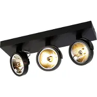 QAZQA - Modern Industrie-Spot I Spotlight I Deckenspot I Deckenstrahler I Strahler I Lampe I Leuchte schwarz verstellbar 3-flammig Spotbalken-flammig - Go I Wohnzimmer I Schlafzimmer - Aluminium Recht