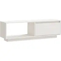 vidaXL TV-Schrank Weiß 110x30x33,5 cm Massivholz Kiefer