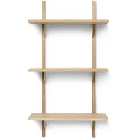 Ferm Living Sector Wandregal Triple Schmal Eiche/Messing