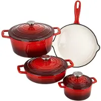 Carl Schmidt Sohn GmbH XANTEN 7-teiliges Topf-Set, Gusseisen, rot