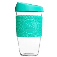 Neon Kactus Reusable Glass Cup - Wiederverwendbare Glasbecher