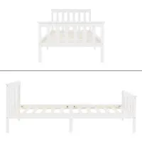 ML-Design Holzbett Kinderbett 90x200 cm Weiß, Kiefernholz, Bettgestell mit Lattenrost und Füße, Einzelbett mit Kopf- und Fußteil, Bodenbett