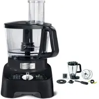 Moulinex FP8218, 3 l, Schwarz, Tasten, 2 l, Mischung, Kotelett, Schneiden, Kneten, Mixen, Kunststoff