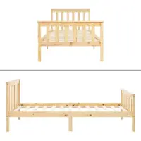 ML-Design Holzbett Kinderbett 90x200 cm Natur, Kiefernholz, Bettgestell mit Lattenrost und Füße, Einzelbett mit Kopf- und Fußteil, Bodenbett