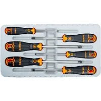 Bahco Set Mit 6 Phillips-und Pozidriv-schraubendrehern Mit Gummigriff