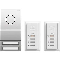 Gira Gira2407000 Audio System 2TN edelstahlfarben System 106 Zweifamilienhaus Paket Audio