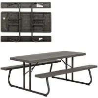 Lifetime Ultra-resistant Folding With Benches Uv100 183x76x74 Cm Tisch