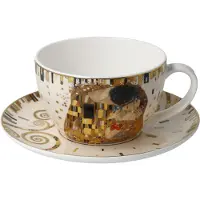 Goebel Tee- Cappuccinotasse Gustav Klimt - Der Kuss, Fine Bone China, Bunt, 250 ml, 67012531