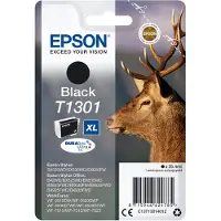 Epson Stag T1301 Hirsch DURABrite Ultra Single Black Tinte, High (L) Yield, Schwarz, Tinte auf Pigmentbasis, 25,4 ml, 1 Stück(e), Einzelpackung