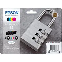Epson Padlock 35 Vorhängeschloss DURABrite Ultra Multipack 4 Farben Tinte, Standardertrag, Schwarz, Cyan, Magenta, Gelb, Tinte auf Pigmentbasis, 16,1 ml, 9,1 ml, 1 Stück(e)