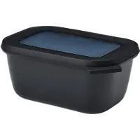 Mepal Frischhaltedose cirqula rechteckig, 750 ml, Auslaufsichere Multischüssel mit Deckel, Farbe: schwarz