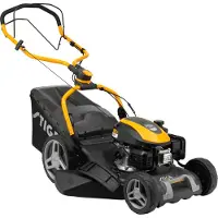 Stiga Benzin-Rasenmäher Combi 748 S | 4-in-1 Schnttsystem | Fange, Mulchen-, Heck- und Seitenauswurf | Radantrieb | 46 cm Schnittbreite