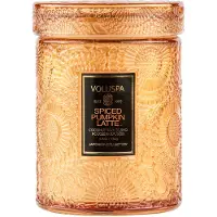 Voluspa Japonica Holiday Miniglass Jar with lid, Spiced Pumpkin Latte