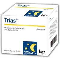 Köhler Pharma GmbH Trias Kapseln mit Melatonin, Griffonia-Extrakt und Hopfen-Extrakt, 60 St. Kapseln