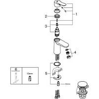 GROHE Waschtischbatterie Start Edge 23580000 chrom inkl. Ablaufgarnitur