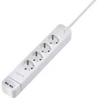Sygonix SY-4535058 Steckdosenleiste mit Schalter Weiß Schutzkontakt 1 St.