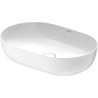Duravit Luv Aufsatzbecken 60x40cm, ohne Überlauf, ohne Hahnlochbank, ohne Hahnloch, geschliffen, 0379602600, Farbe: Innenfarbe Weiß Hochglanz / Aussenfarbe Weiß Seidenmatt