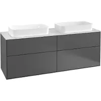 Villeroy & Boch V&B Waschtischunterschrank Wandbeleuchtung Finion 160x60,3x50,1cm, Gl. bla m, bla m Lac
