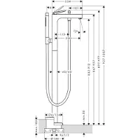 Hansgrohe Wannen-Einhebelmischer Axor Citterio bodensteh., m Hebel, Rautens, chrom