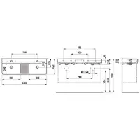 Laufen H8142827571081 DWT VAL 420x12000x155 3 Hl. je Becken