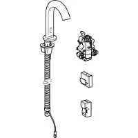Geberit Piave Waschtischarmatur, Ausladung 167mm, Netzbetrieb, mit Thermostatmischer, für UP-Funktionsbox, 116.187.21.1, Farbe: hochglanz-verchromt