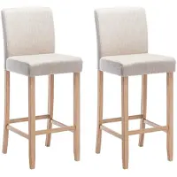 Vente-unique Barhocker 2er-Set - Stoff - Beige - ROVIGO