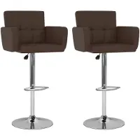 vidaXL Barhocker 2 Stk. Braun Kunstleder