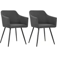 vidaXL Esszimmerstühle 2 Stk. Dunkelgrau Stoff
