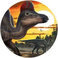 Praxis Vlies Fototapete Dot Corythosaurus Sunse Ø 128 cm, selbstklebend GLO769551581