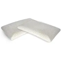 Dmora Talamo Italia Pair Of 2 Bed Cushions. High Quality Memory Foam Pillow. Made In Italy. Hypoallergenic. Ergonomic. 1000 Holes. Breathable. 70x40xh12cm Weiß