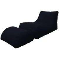 Talamo Italia Moderne Chaiselongue fürs Wohnzimmer, Italy, Sessel mit Fußstütze aus Nylon, Gepolsterter Sitzpuff für Schlafzimmer, 120x80h60 cm, Farbe Schwarz