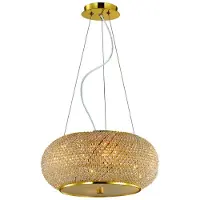 Ideal Lux Kristall Hängelampe Pasha, dimmbar, messing / gold, für Wohn- / Esszimmer, Metall, Pendelleuchte