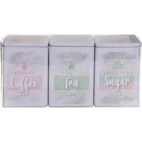 Out of the blue Tee- Zucker & Kaffeedosen 3er-Set in Mint-Pink Blechdosen mit Deckel