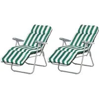 Outsunny - Klappstühle - 60Lx75Wx102Hcm - Grün+Weiß