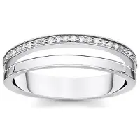 Thomas Sabo Ring Doppel Weisse Steine Silber