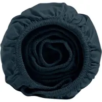 Yumeko Spannbettlaken Perkal Baumwolle 90x200 Blau - Eco, Bio & Fairtrade